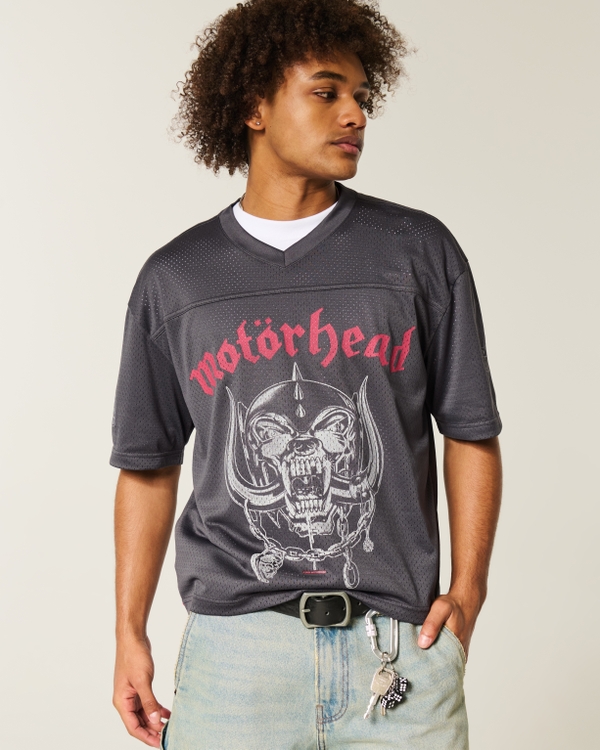 Boxy Crop Motörhead Graphic Jersey, Dark Grey view 2