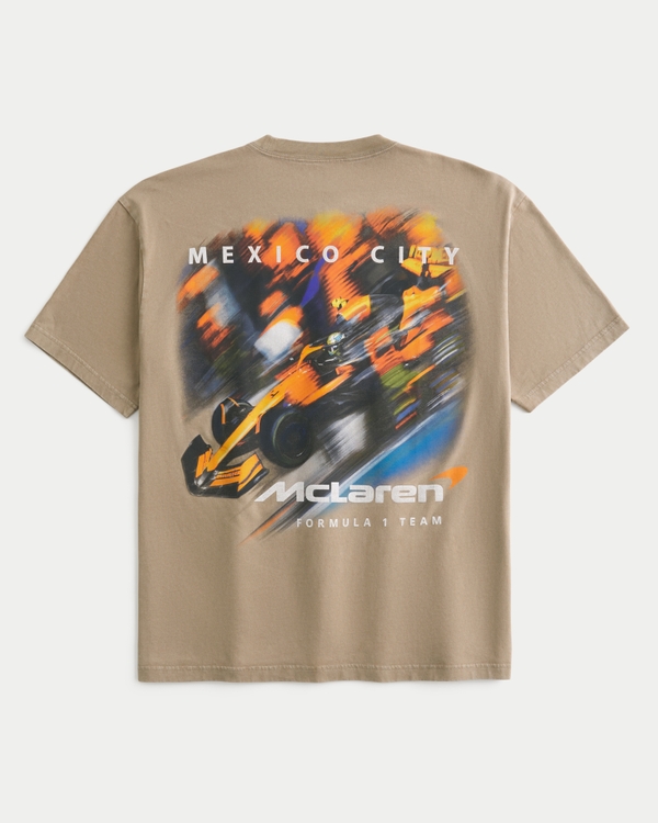 Boxy McLaren Graphic Tee, Dark Tan view 1