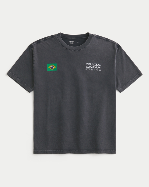 Boxy Oracle Red Bull Racing Graphic Tee, Washed Black view 2
