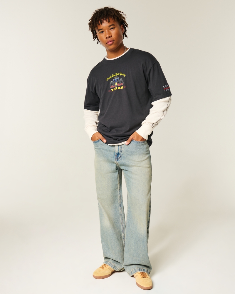 れっどぶるー メンズ Oracle Red Bull Racingボクシー グラフィックTシャツ | メンズ