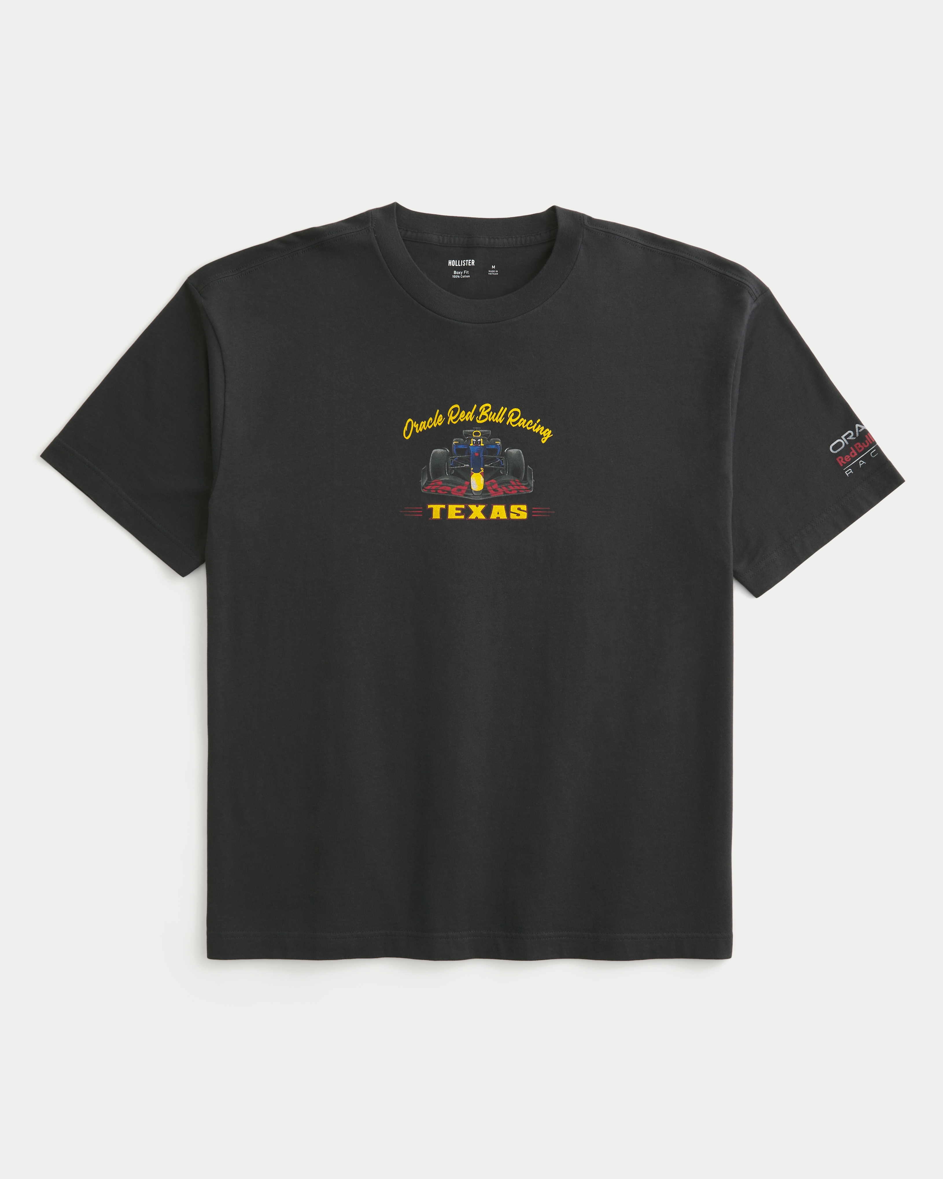 Hollister 半袖 クルーネック Oracle Red Bull メッシュ Tシャツ メンズ Oracle Red Bull Racingボクシー グラフィックTシャツ