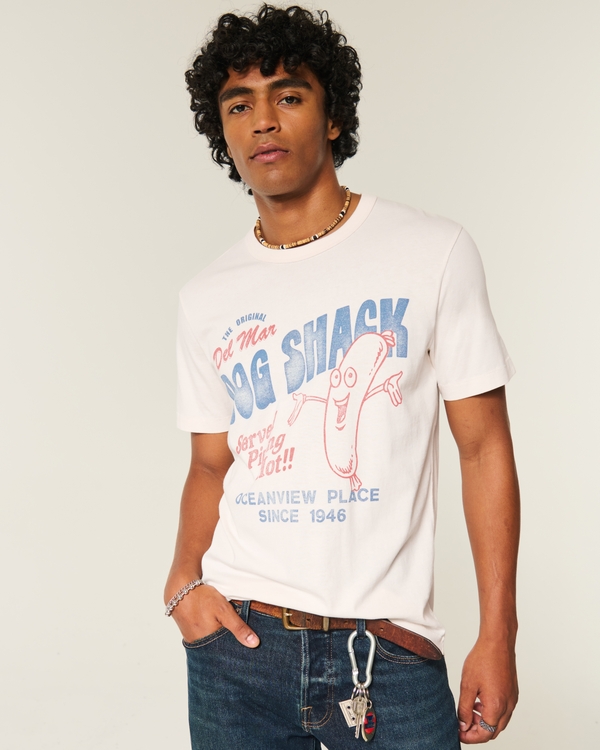 Del Mar Dog Shack Graphic Tee, Cream view 1