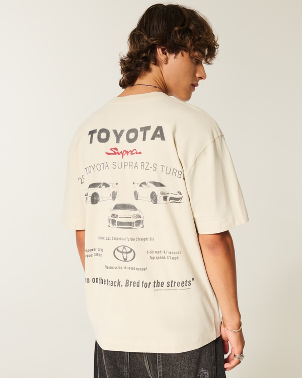 Boxy Heavyweight Toyota Supra Graphic Tee, Dark Cream view 2