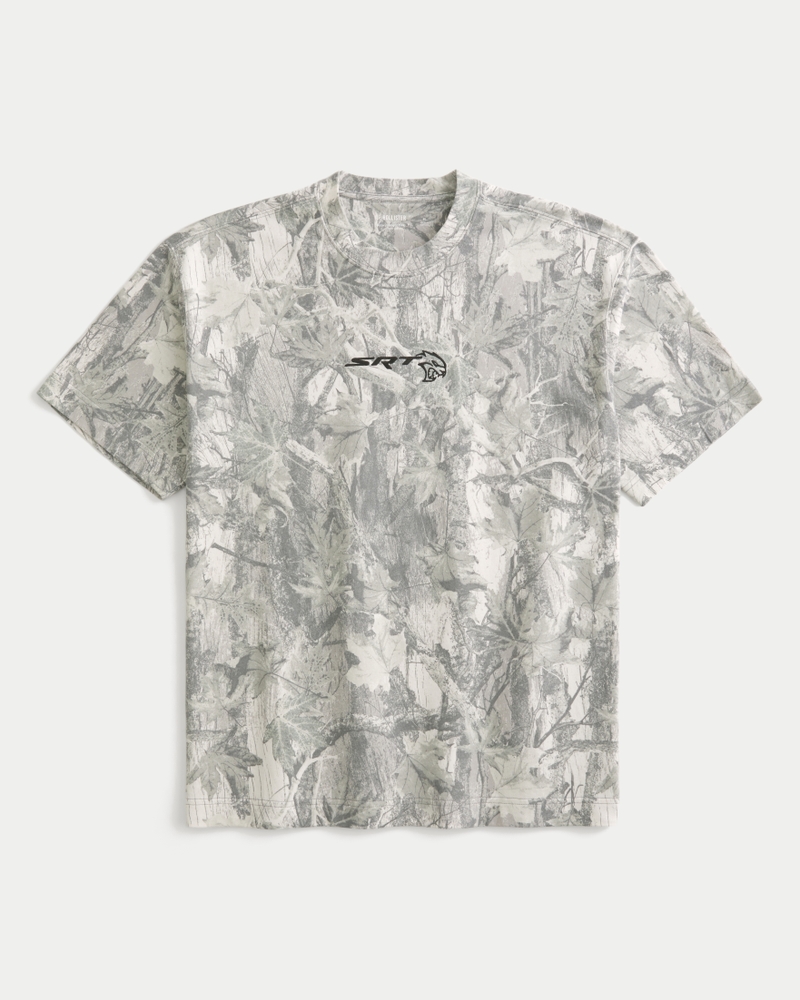 T-shirt graphique Dodge Challenger SRT camouflage épais de coupe carrée