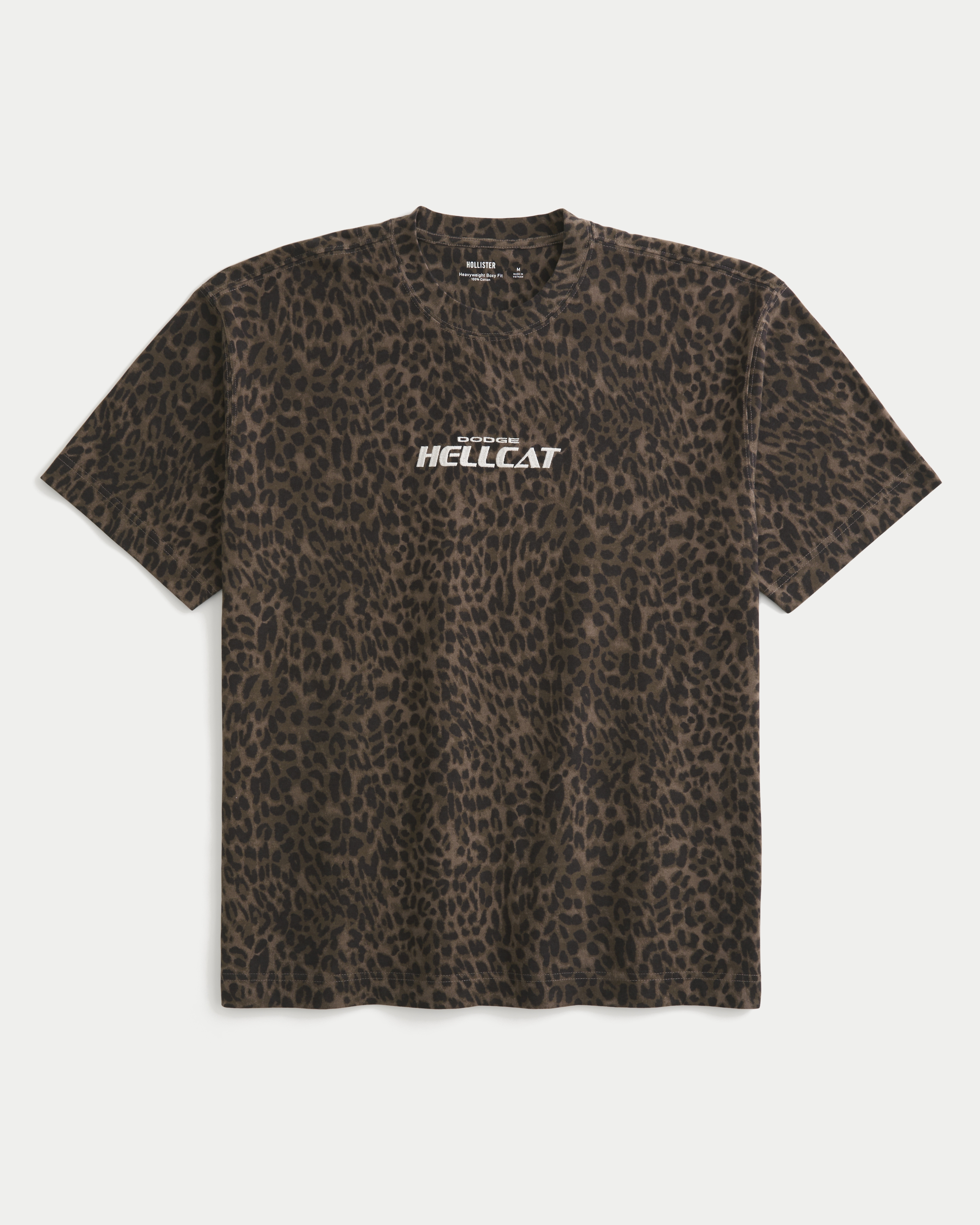 Boxy Heavyweight Leopard Print Dodge Hellcat Graphic Tee