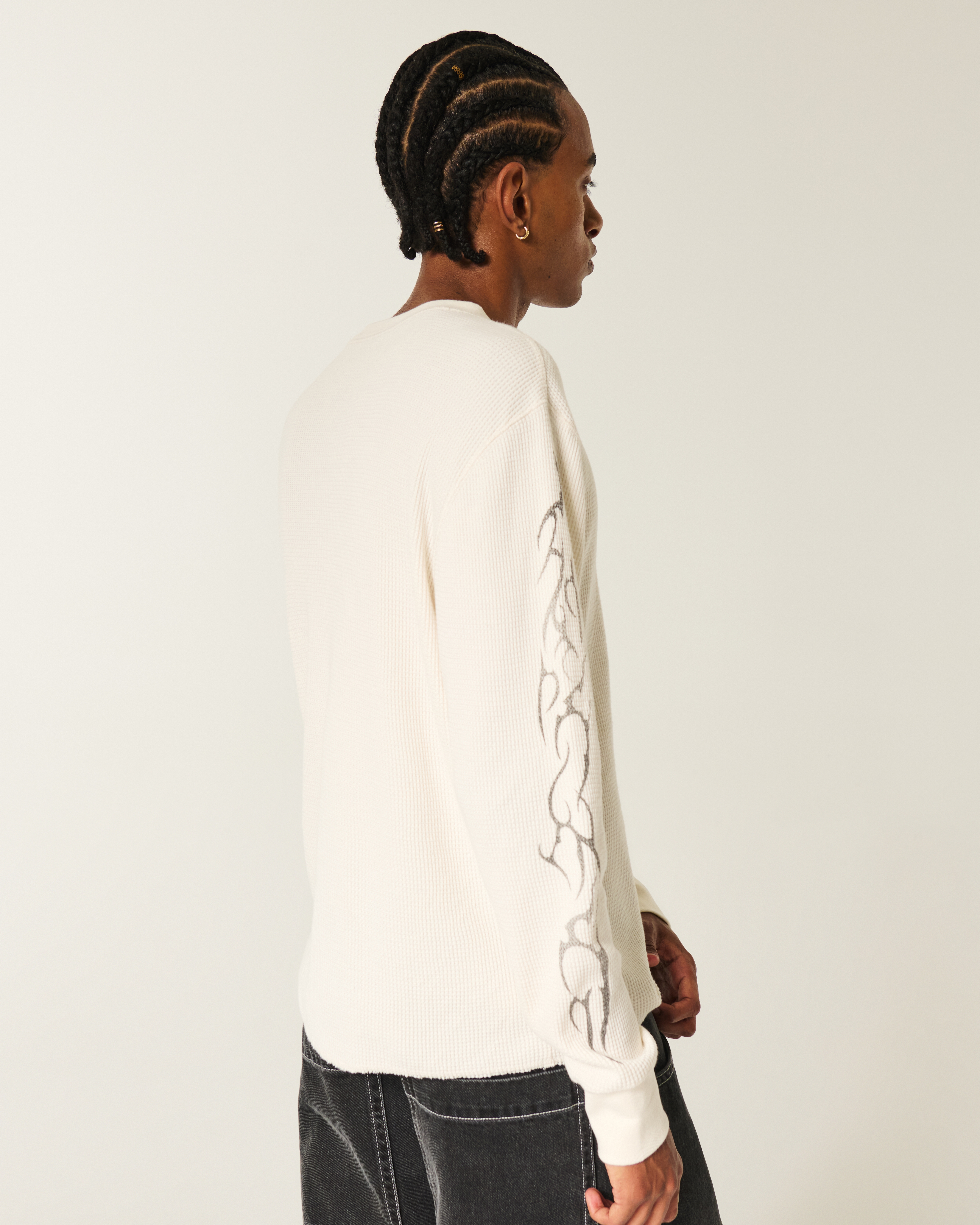 Graffiti Graphic Thermal Crew Shirt