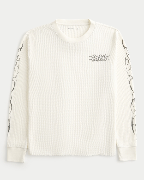 Graffiti Graphic Thermal Crew Shirt