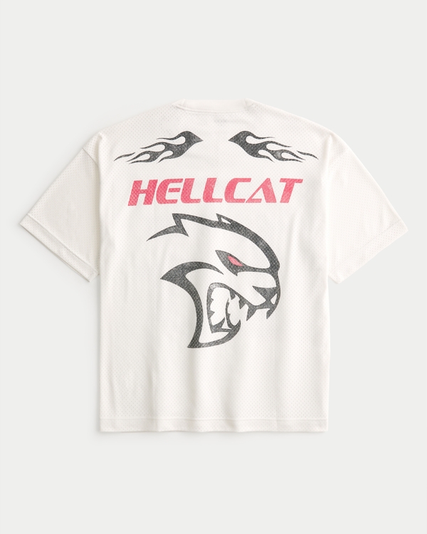 Baggy Dodge Hellcat Graphic Jersey, Cream view 1