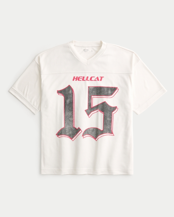 Baggy Dodge Hellcat Graphic Jersey, Cream view 2