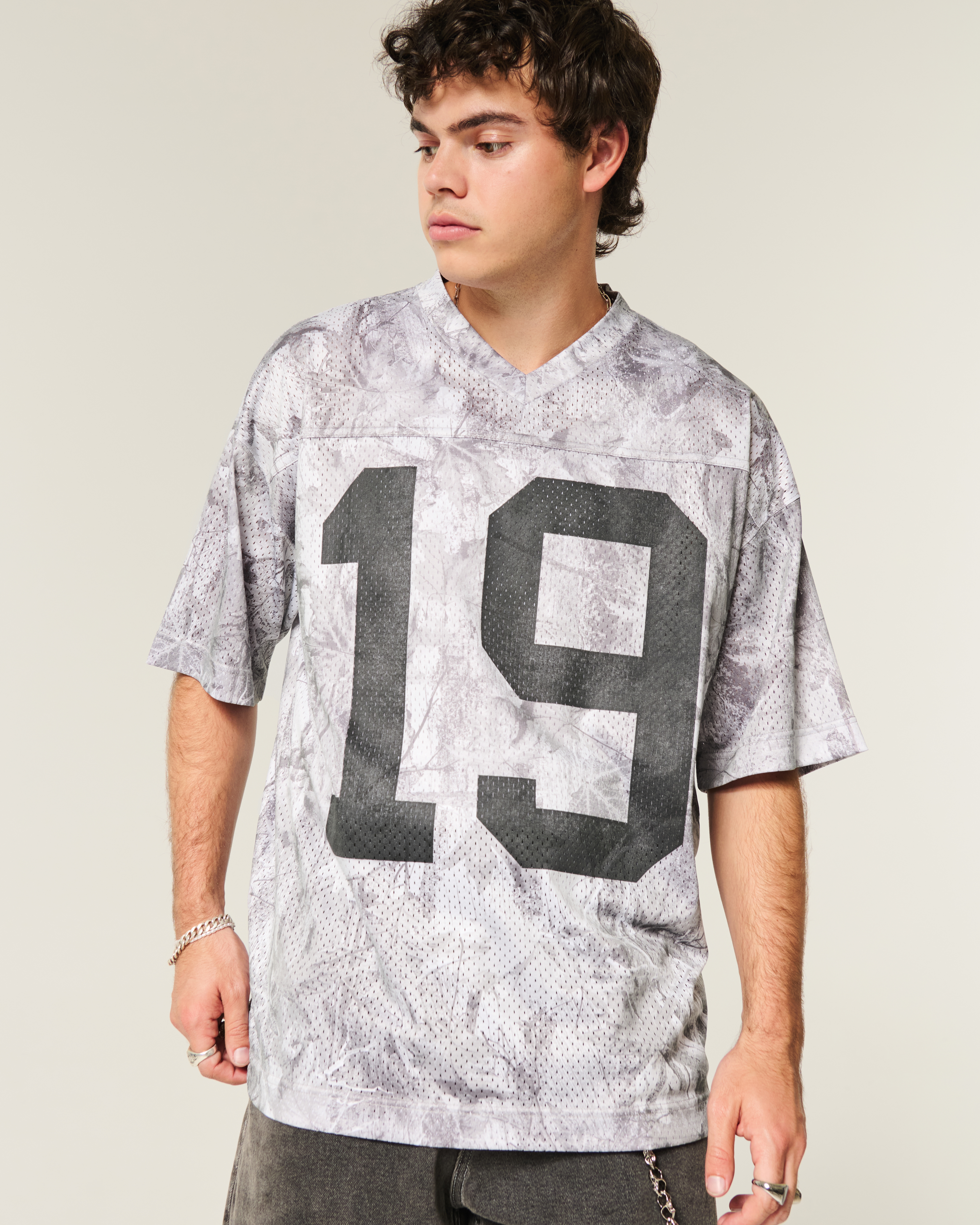 Baggy Graphic Camo Football Jersey