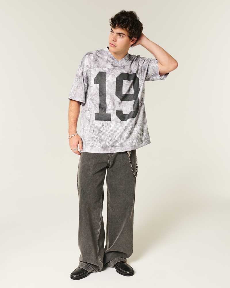 Baggy Graphic Camo Football Jersey