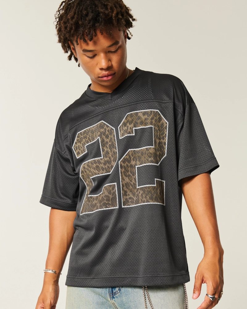 Baggy Pattern Graphic Football Jersey