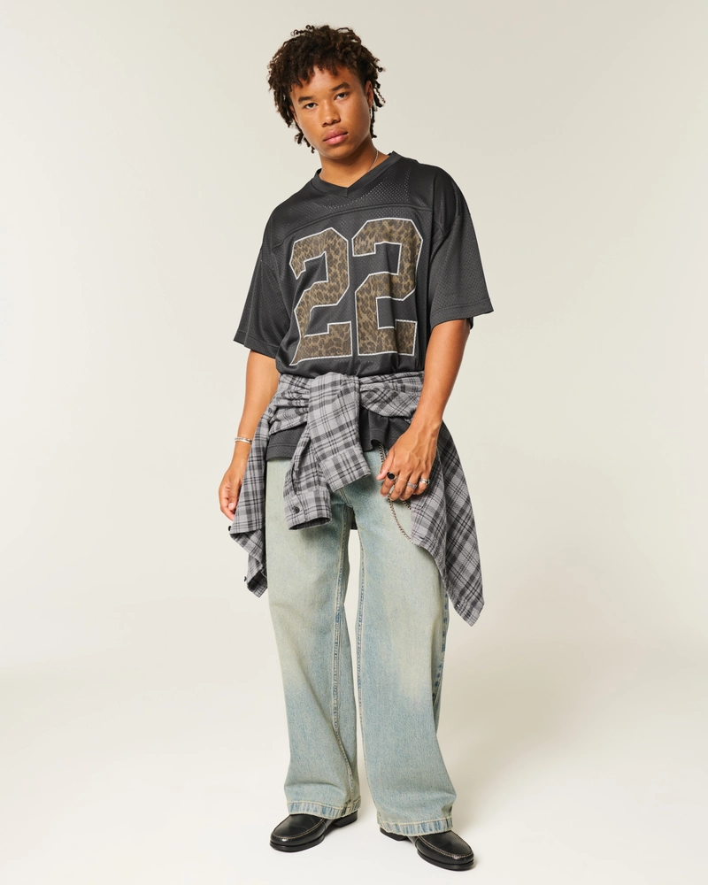 Baggy Pattern Graphic Football Jersey