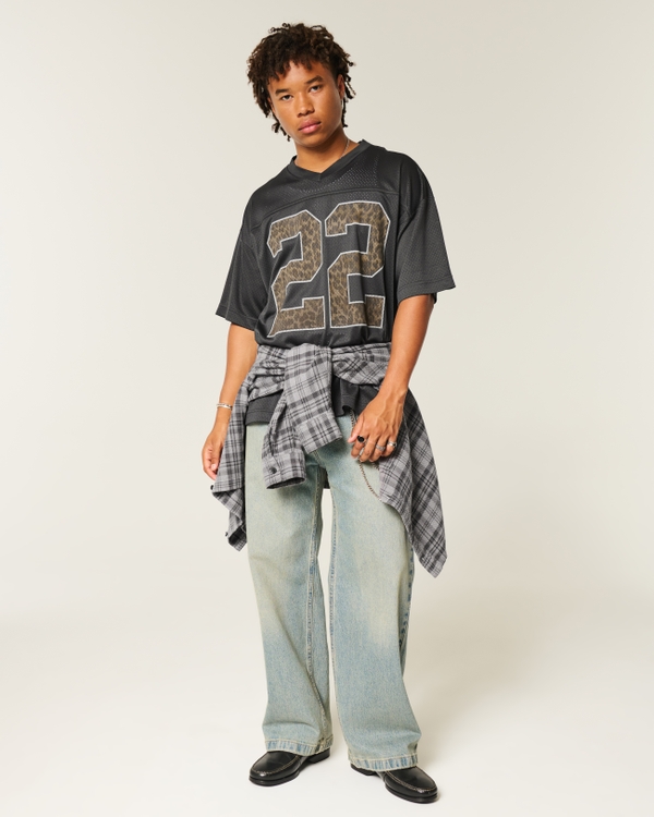 Baggy Pattern Graphic Football Jersey
