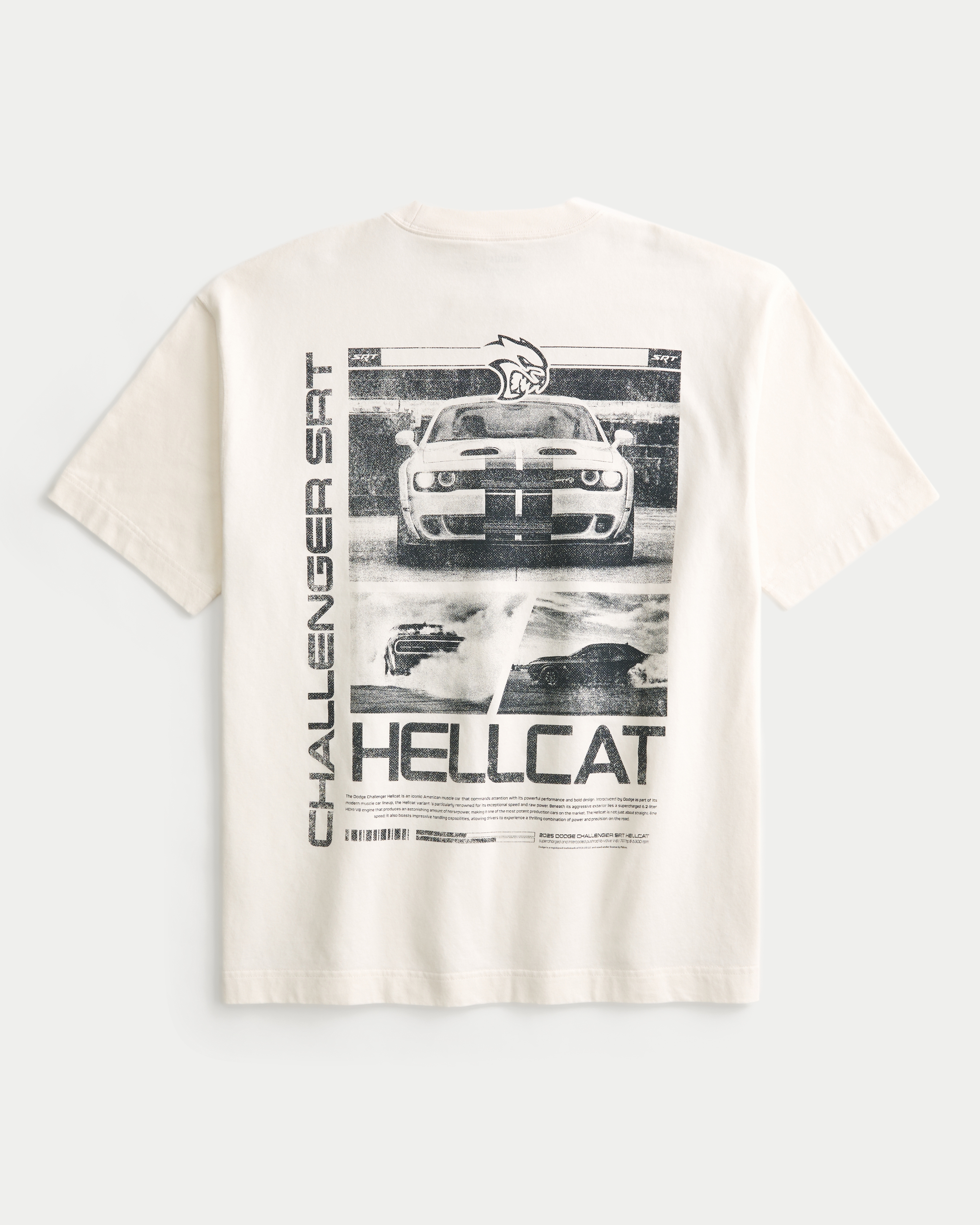 Boxy Heavyweight Dodge Challenger SRT Hellcat Graphic Tee