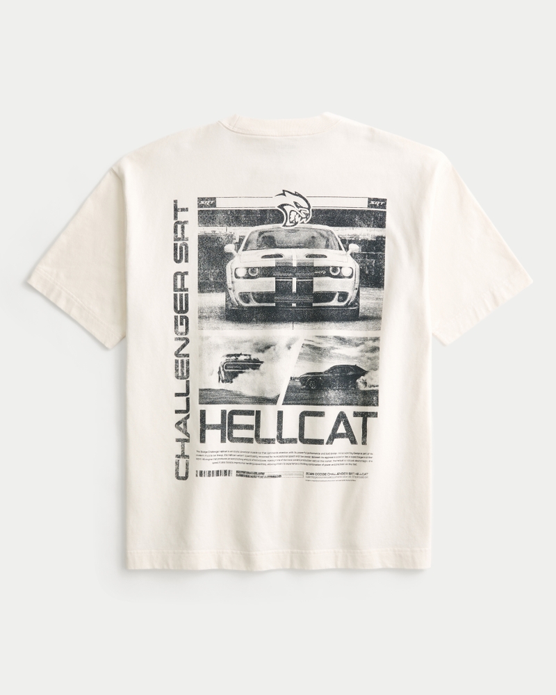 Men's Boxy Heavyweight Dodge Challenger SRT Hellcat Graphic Tee