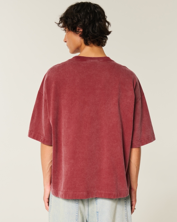 Heavyweight Baggy Crop Varsity Graphic Football Tee