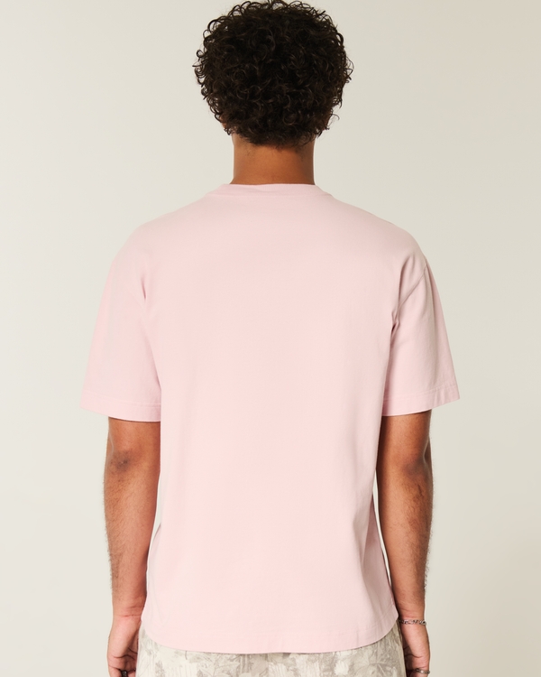 Boxy Heavyweight Amalfi Coast Graphic Tee, Pink view 2
