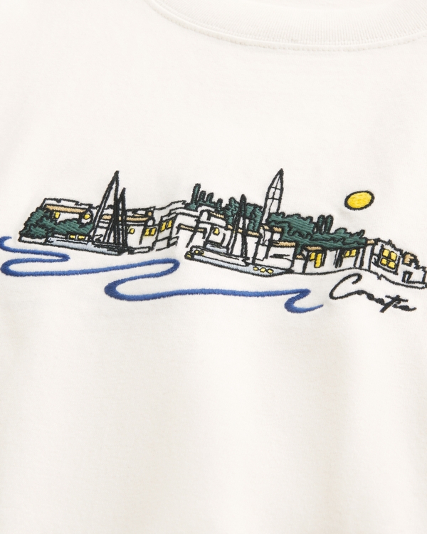 Boxy Heavyweight Croatia Graphic Tee, Cream view 2