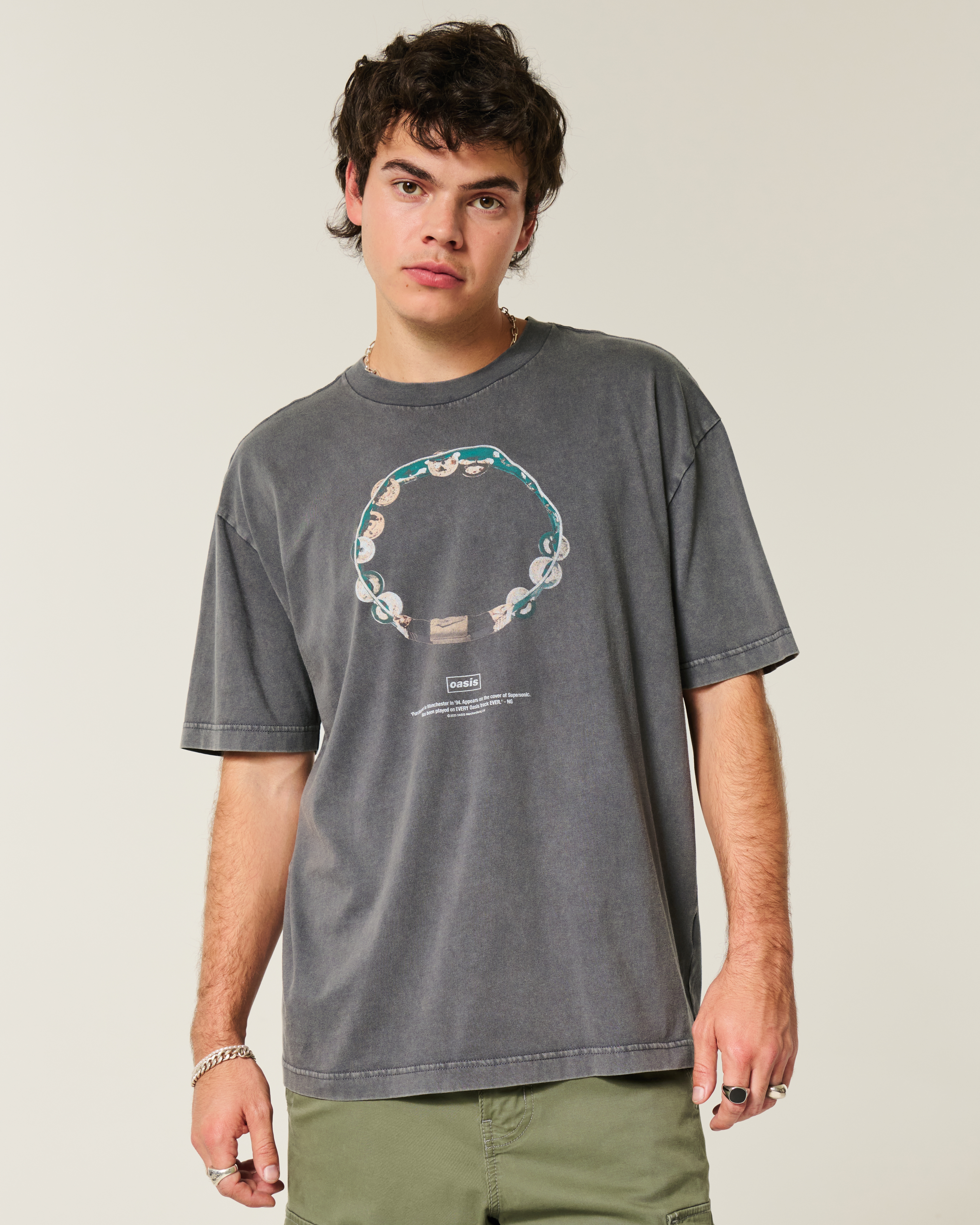 ★Hollister.co★ヘビーウェイトオアシスグラフィックTシャツ Men's Boxy Heavyweight Oasis Graphic Tee | Men's Tops