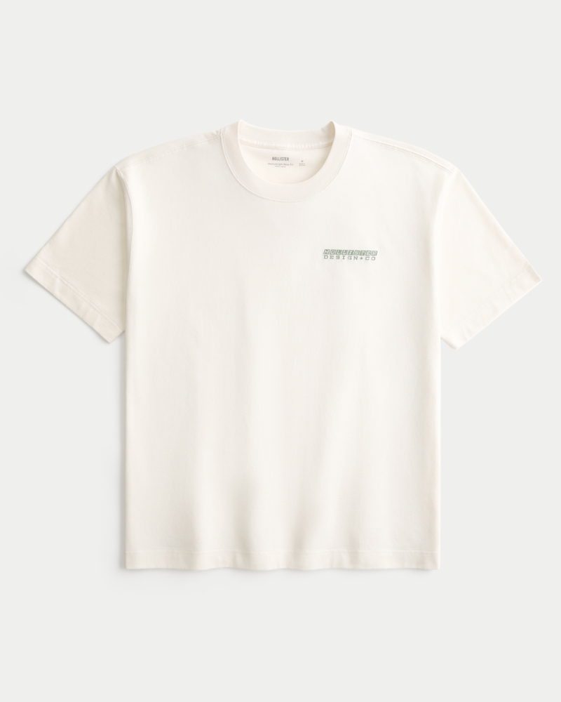 Men's Boxy Heavyweight Logo Crew T-Shirt | Men's Tops