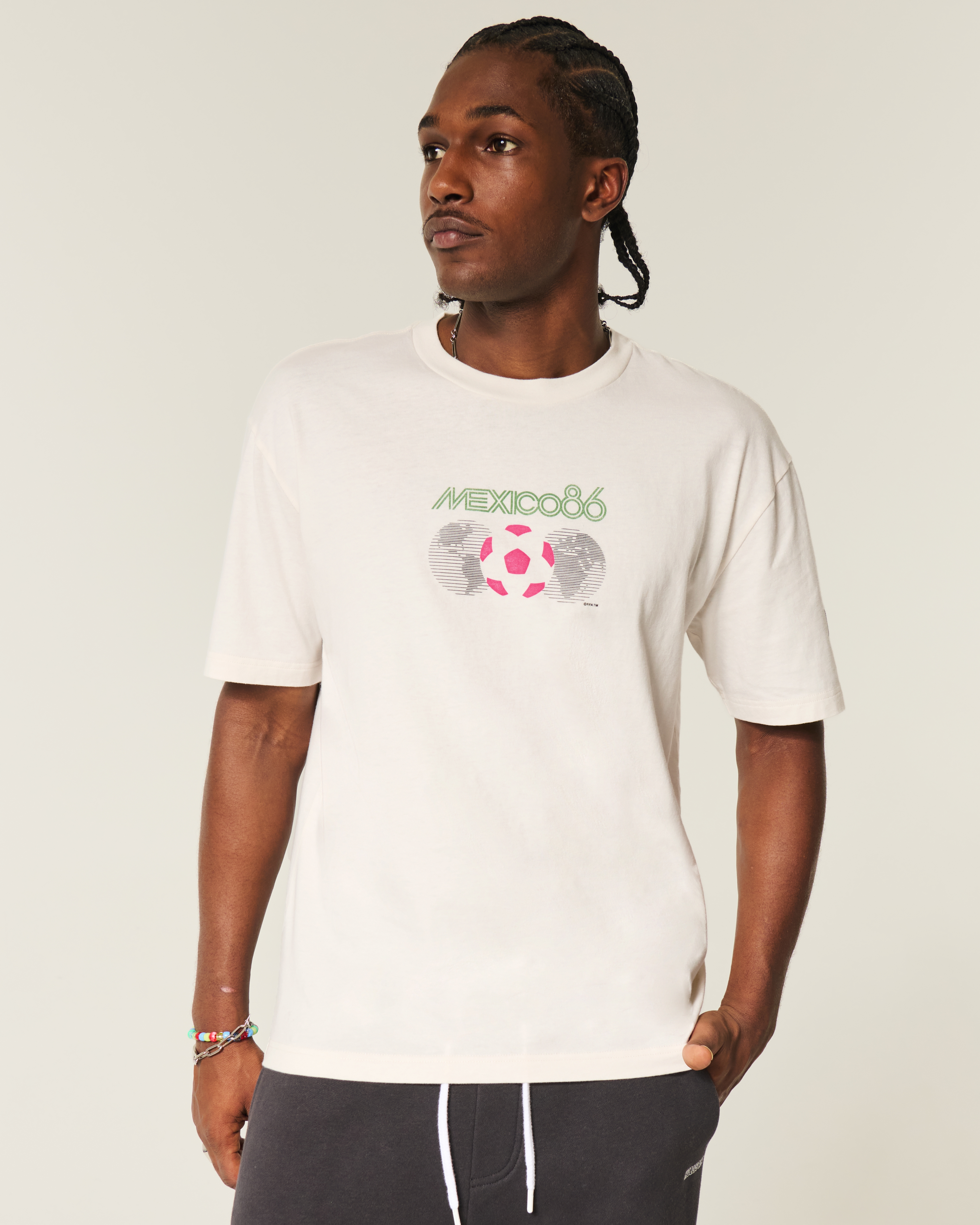 Hollister Boxy FIFA World Cup Mexico 1986 Graphic Tee
