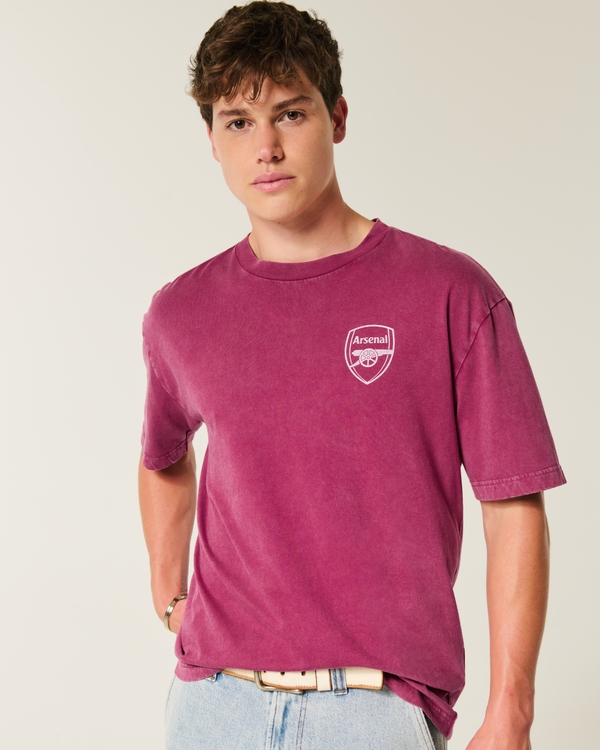 Arsenal Football Club Graphic Tee, Washed Dark Red view 1