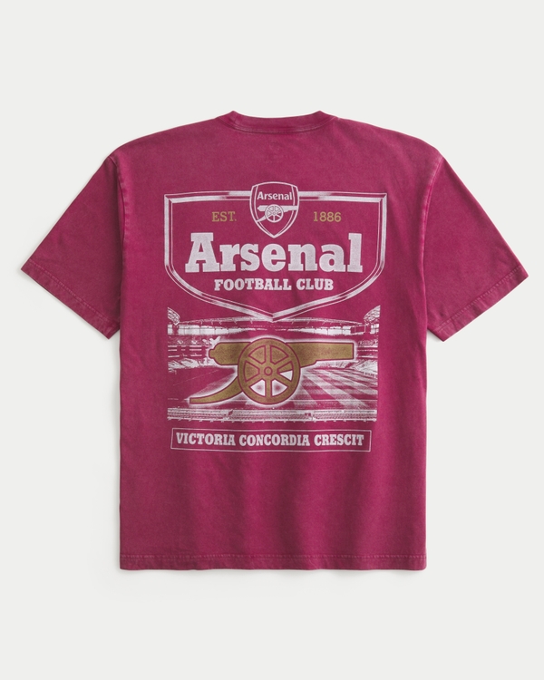 Arsenal Football Club Graphic Tee, Washed Dark Red view 1