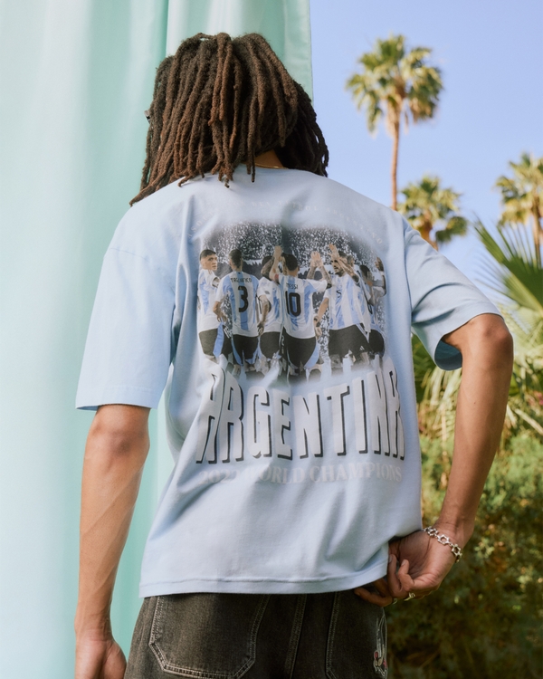 Tee mit Asociación del Fútbol Argentino-Grafik, Hellblau view 1