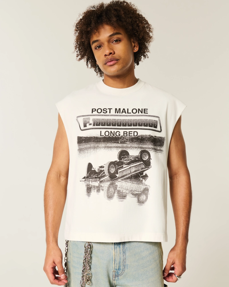 Boxy Heavyweight Post Malone Graphic Tank