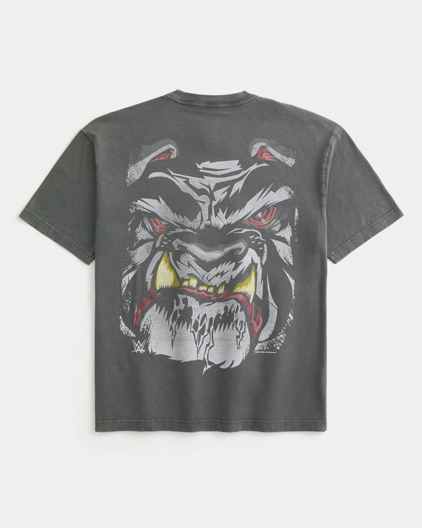 Boxy John Cena Hustle Loyalty Respect Graphic Tee, Washed Dark Gray view 1