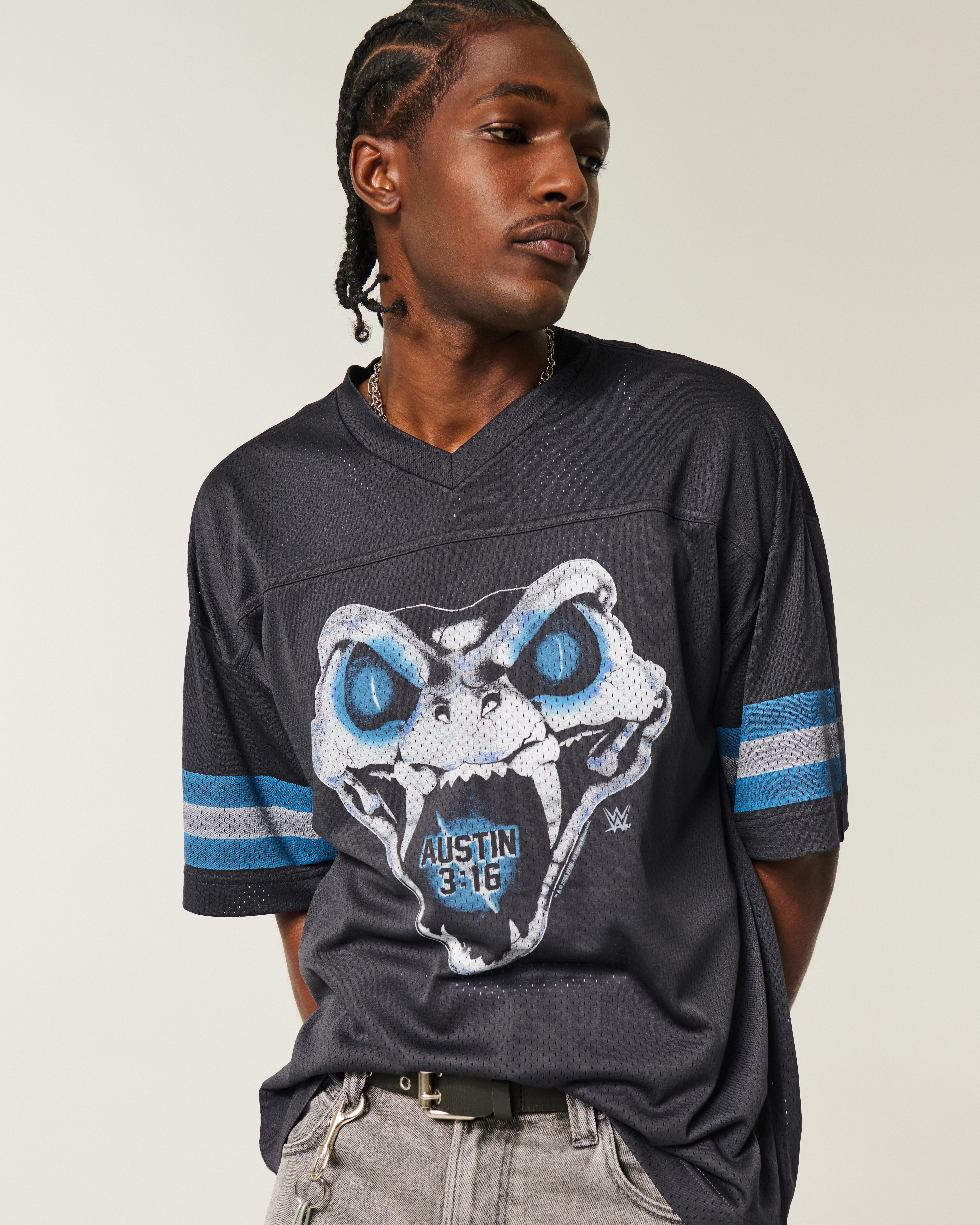 Baggy Stone Cold Steve Austin Graphic Football Jersey