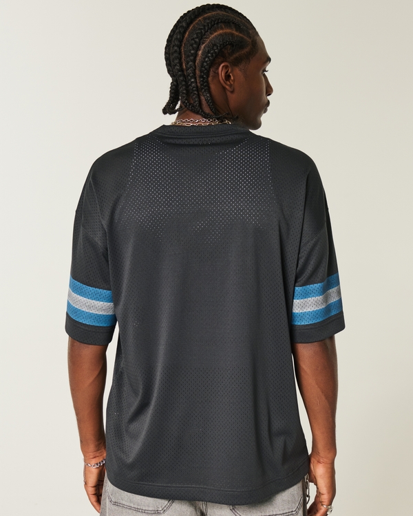 Baggy Stone Cold Steve Austin Graphic Football Jersey, Black view 2