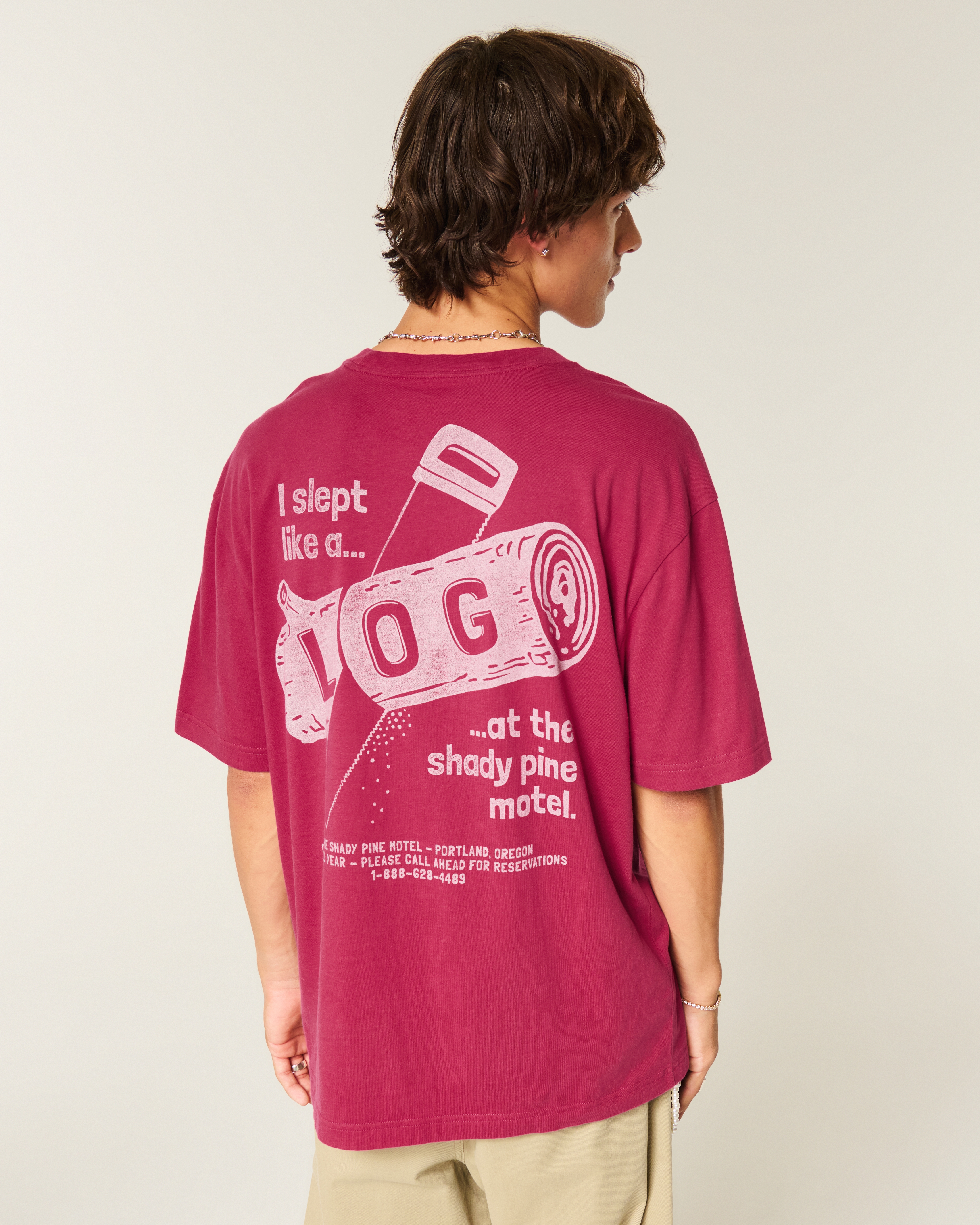 Baggy Cotton Shady Pine Motel Graphic Tee