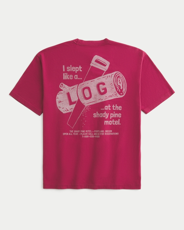 Men's Baggy Cotton Shady Pine Motel Graphic Tee | Men's Tops