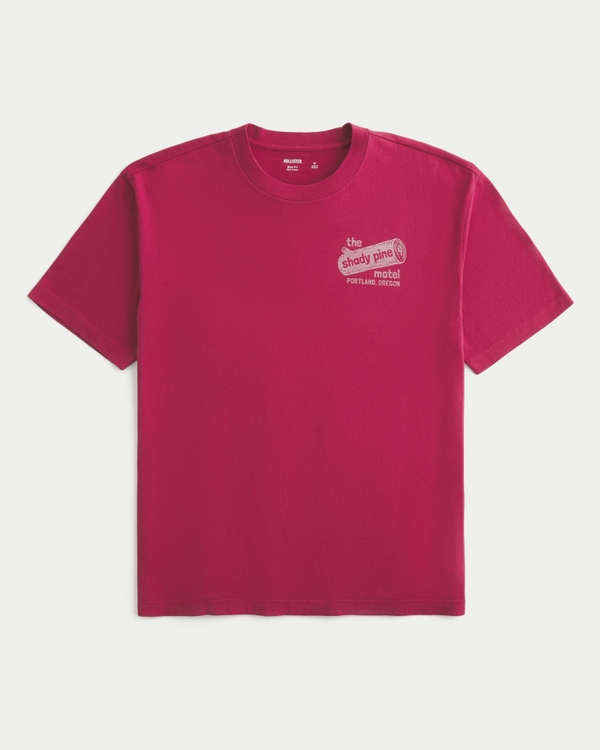 Men's Baggy Cotton Shady Pine Motel Graphic Tee | Men's Tops