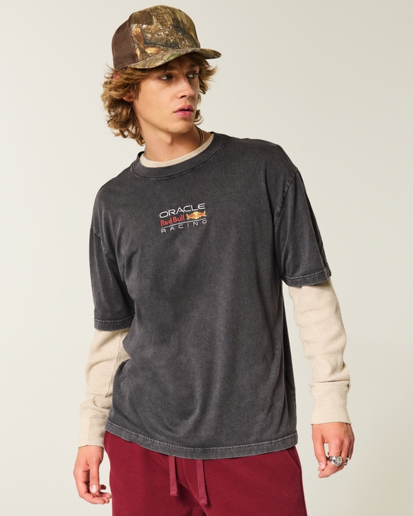 Boxy Oracle Red Bull Racing Graphic Tee, Faded Black view 1