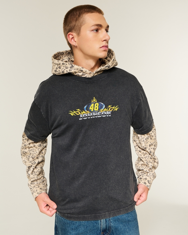 Boxy Jimmie Johnson Team Lowe's NASCAR Graphic Tee, Washed Black view 1