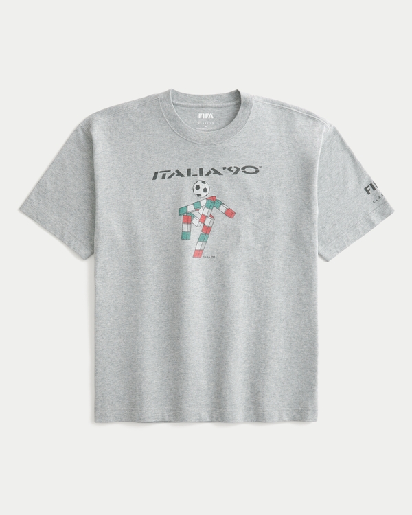 Boxy Heavyweight FIFA World Cup Italia Graphic Tee, Heather Gray view 2