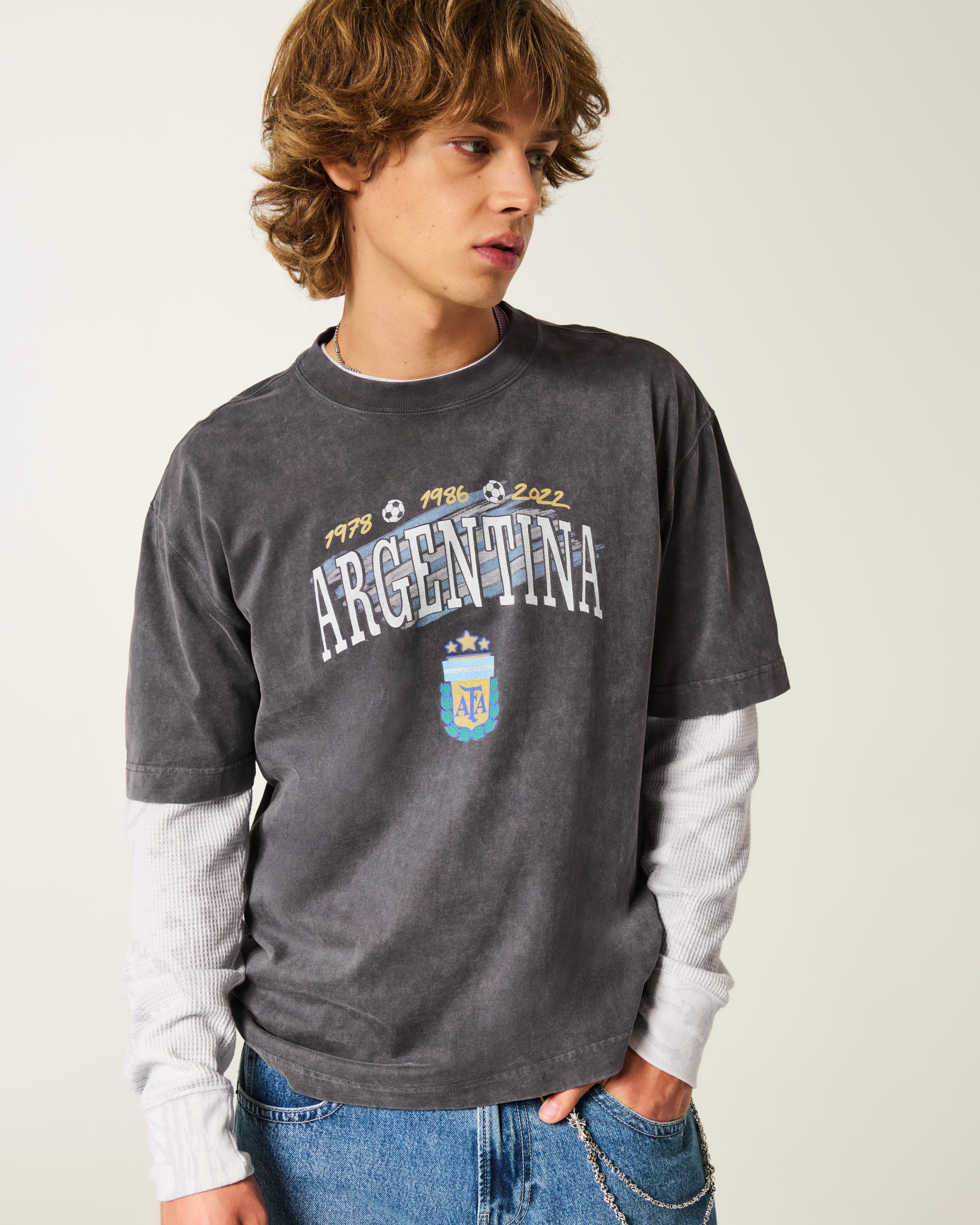 Boxy Heavyweight Argentine Football Association Graphic Tee