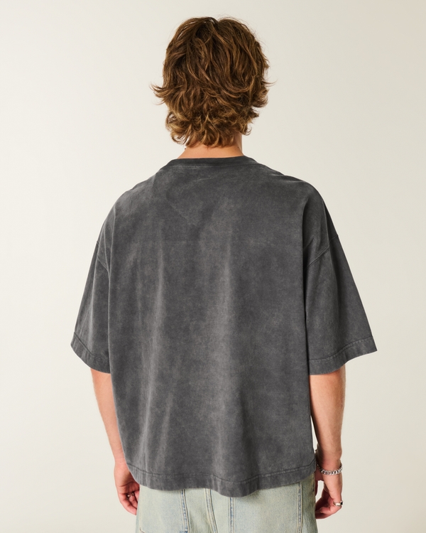 Heavyweight Baggy Crop Detroit Graphic Football T-Shirt