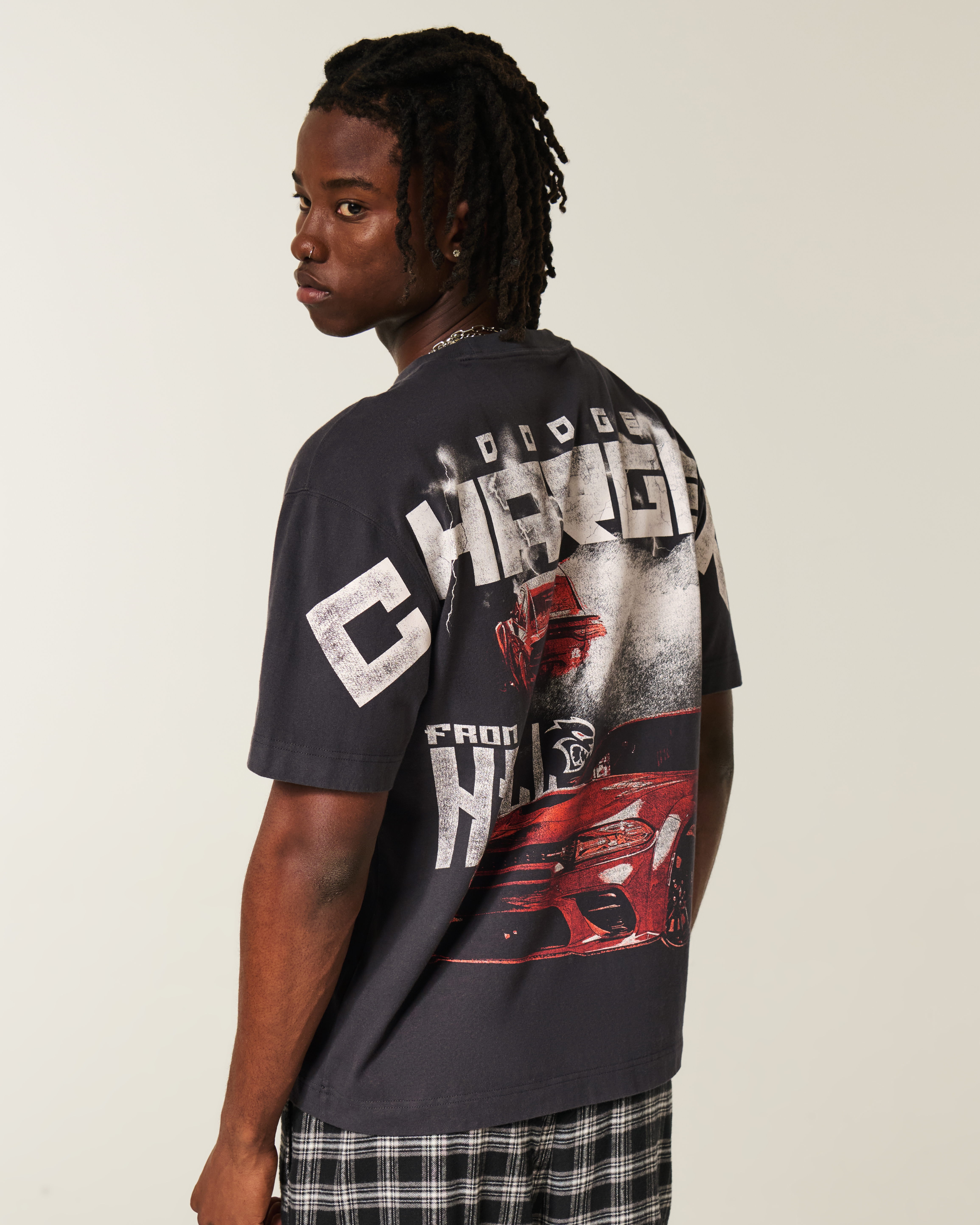 Boxy Heavyweight Dodge Charger Hellcat Graphic Tee