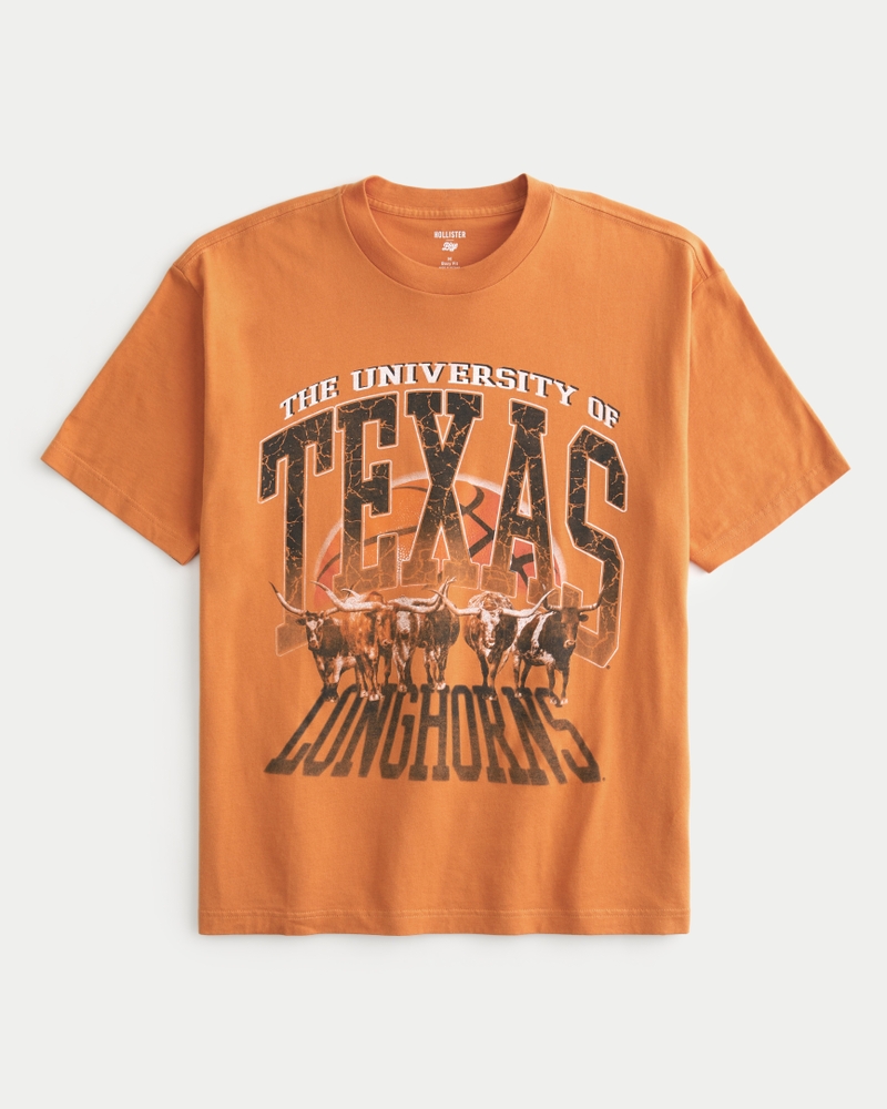 Men s Boxy University of Texas Longhorns Graphic Tee Men s Graphics Shop HollisterCo