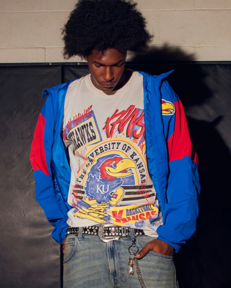 Boxy University of Kansas Jayhawks Graphic Tee