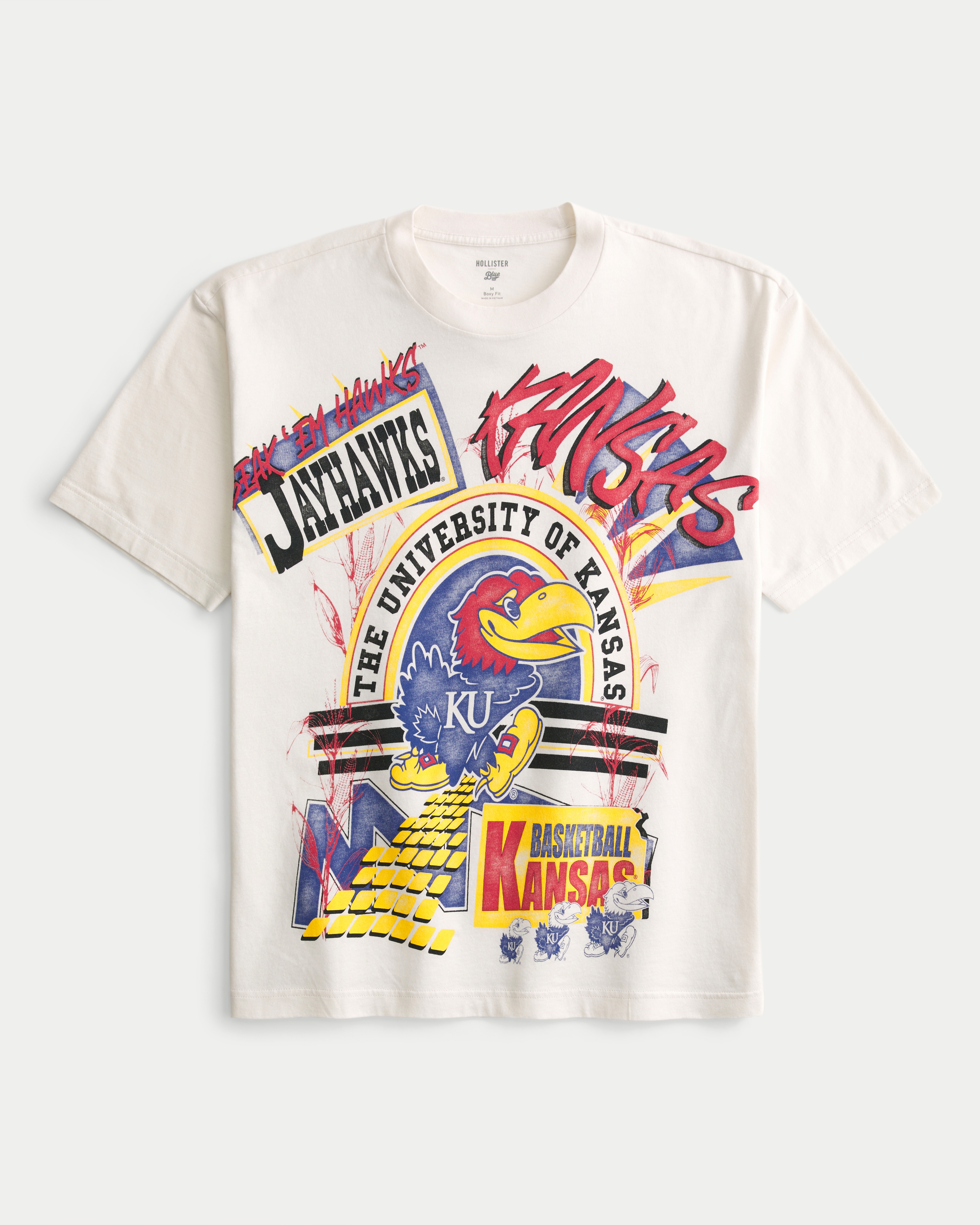 Boxy University of Kansas Jayhawks Graphic Tee