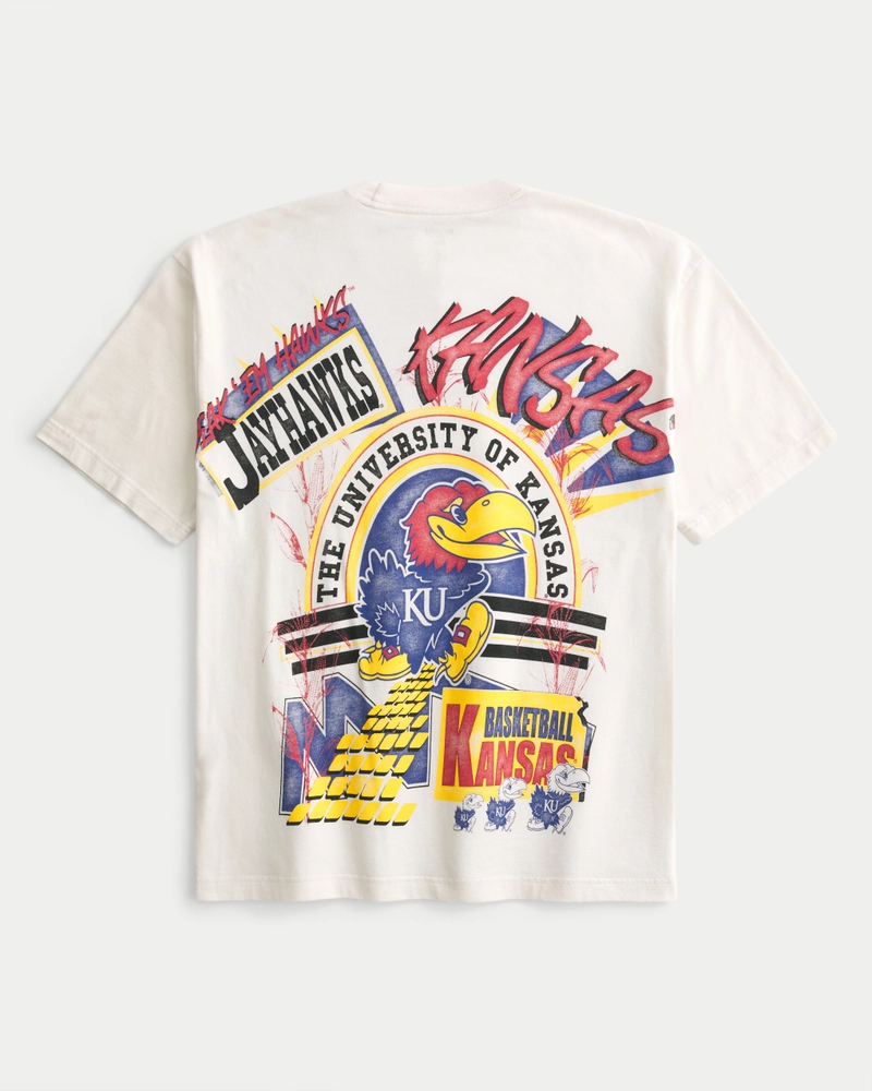 Boxy University of Kansas Jayhawks Graphic Tee