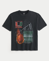 Boxy University of Miami Hurricanes Graphic Tee