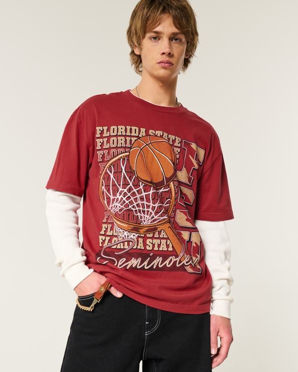 Boxy Florida State University Graphic Tee, Maroon view 1