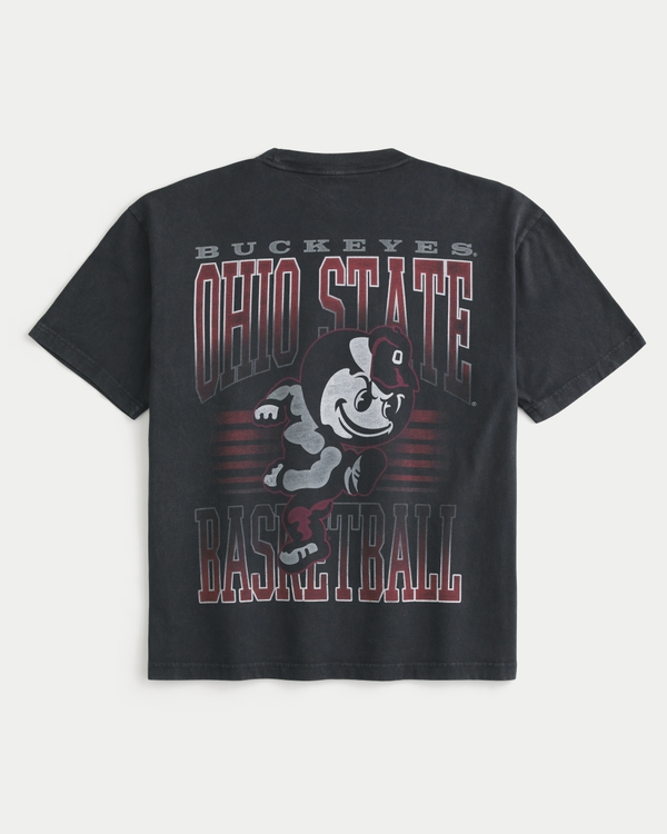Boxy Ohio State Buckeyes Basketball Graphic Tee, Washed Black view 1