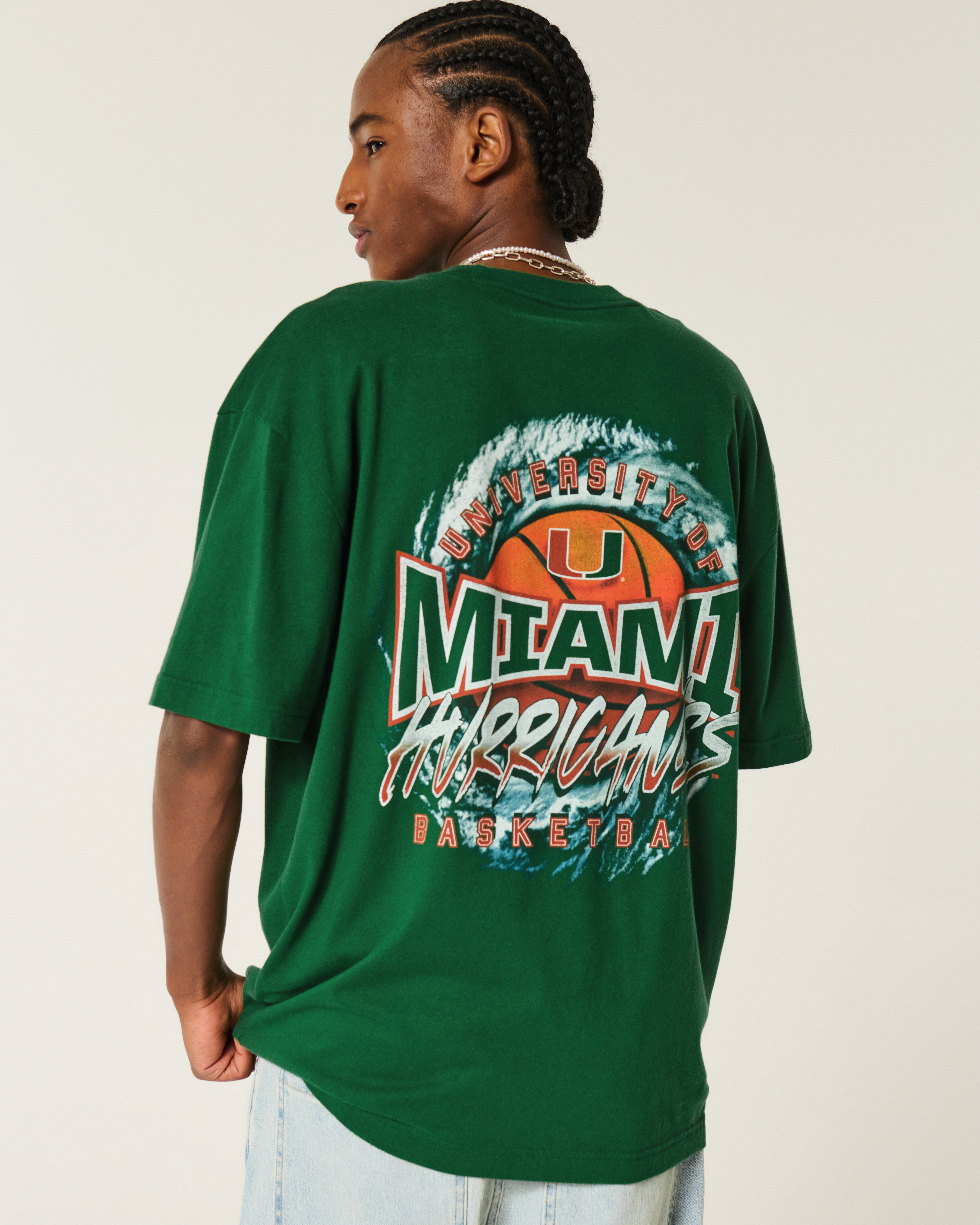 Boxy Miami Hurricanes Graphic Tee